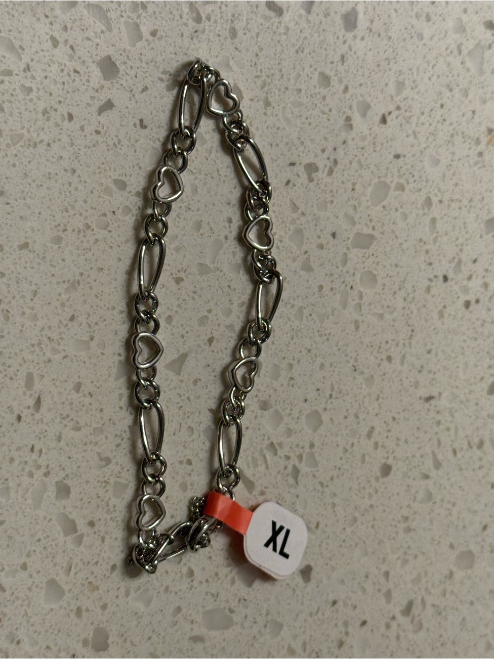 James Avery Heart Figaro Charm Braclet Size XL Sterling Silver New $89 Retail